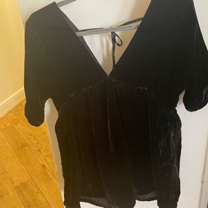 Free People Black Velvet Dress